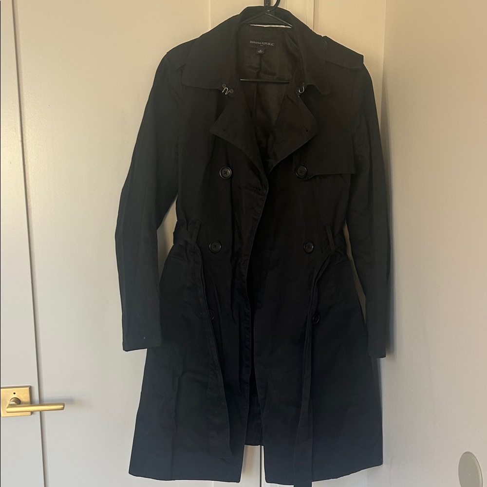 Banana Republic Factory Elegant Black Trench Coat